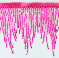 3" Chevron Deluxe Hot Pink Beaded Fringe